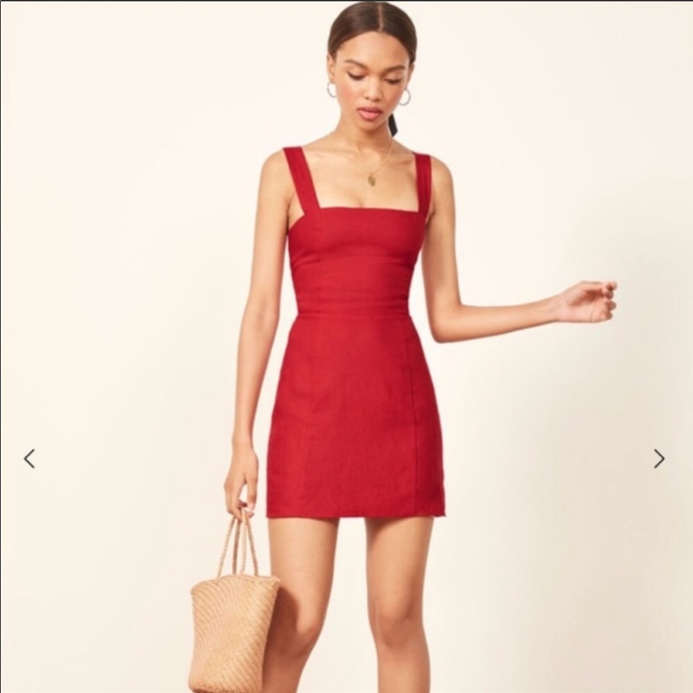 Reformation Brigette linen mini dress